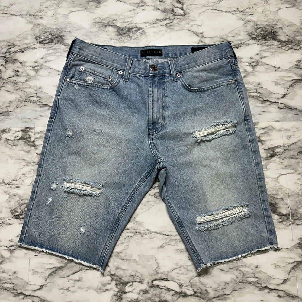 Bullhead Denim Co Women's Shorts Size W32 x 11"‎ Inseam Blue Distressed